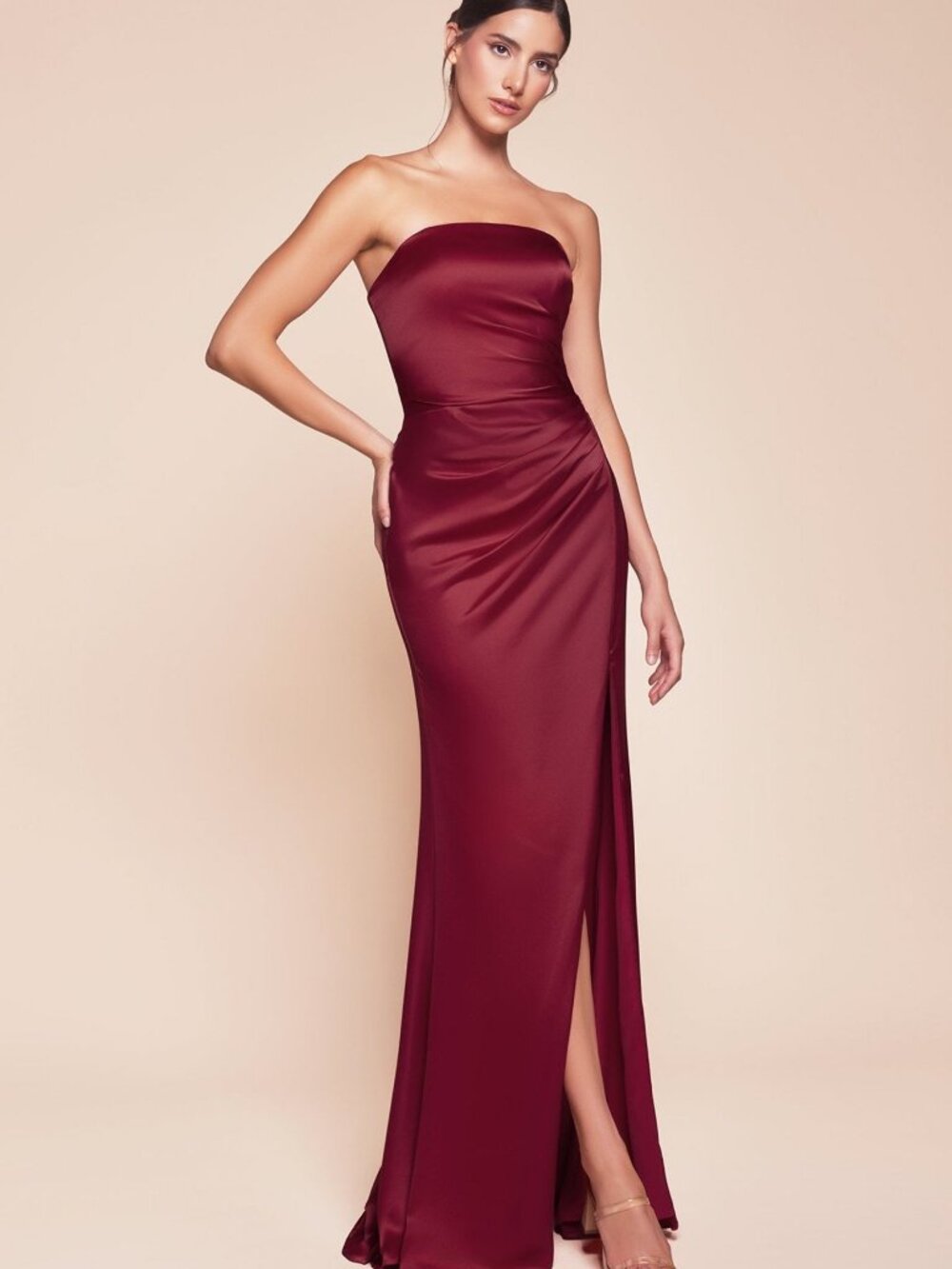 NEW BURGUNDY Evening Gown Floor Length Formal Elegant Stunning 7451
